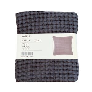 IKEA VARELD Gray Cotton Waffle Knit Pillow Cover 20" x 20"